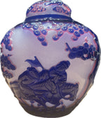 CHINA, QING DYNASTY Qianlong Period (1736–1795) A Snowflake-Ground Pale Violet Overlay Beijing Glass Jar and Cover