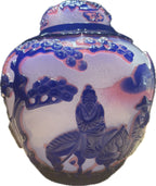CHINA, QING DYNASTY Qianlong Period (1736–1795) A Snowflake-Ground Pale Violet Overlay Beijing Glass Jar and Cover
