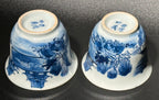 Pair of Blue and White Landscape Teacups