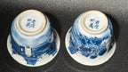 Pair of Blue and White Landscape Teacups
