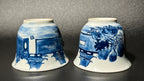 Pair of Blue and White Landscape Teacups