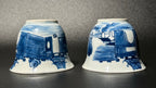 Pair of Blue and White Landscape Teacups