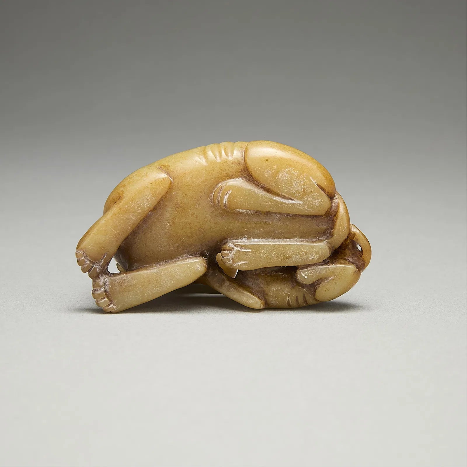 Song Dynasty Shoushan Stone Carving: Mother Dog with Puppy