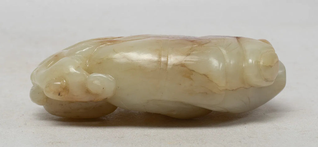 Moheule Figure  Boy Holding Lingzhi with a Climbing Cat China (17th Century)