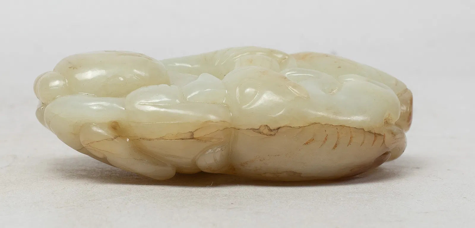 Moheule Figure  Boy Holding Lingzhi with a Climbing Cat China (17th Century)