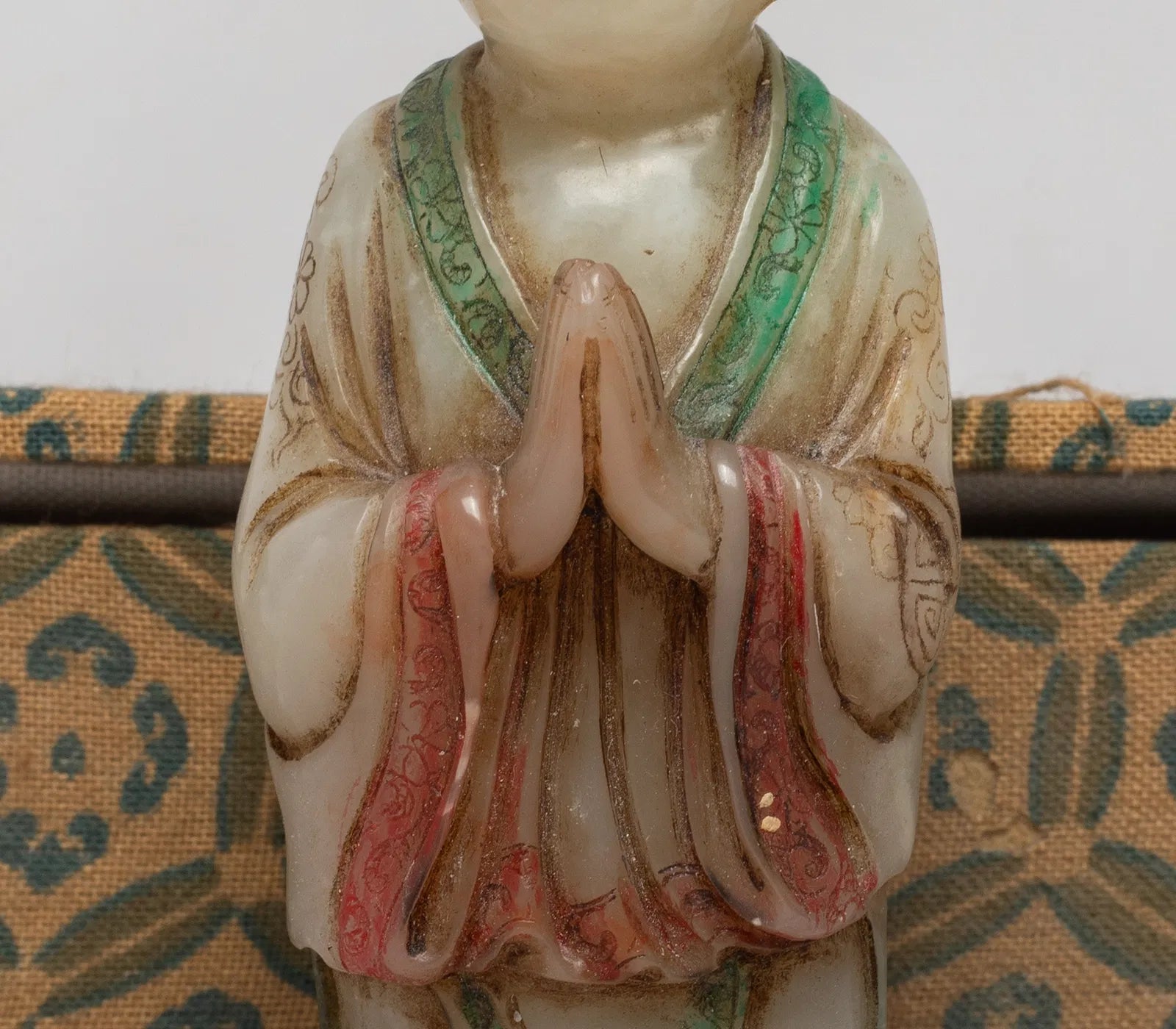 Shoushan Stone Carved Religious Figure, Standing