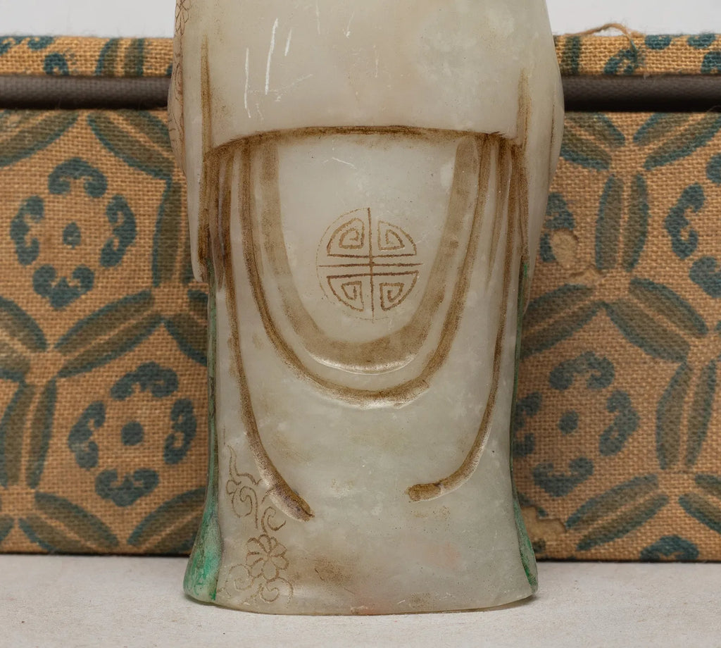 Shoushan Stone Carved Religious Figure, Standing