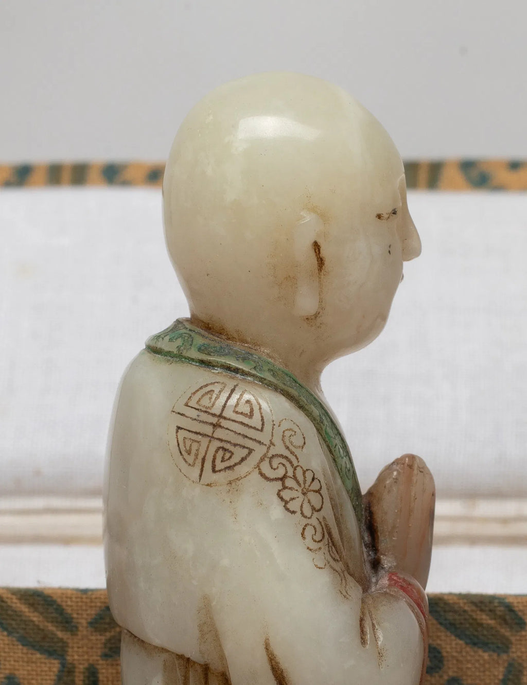 Shoushan Stone Carved Religious Figure, Standing