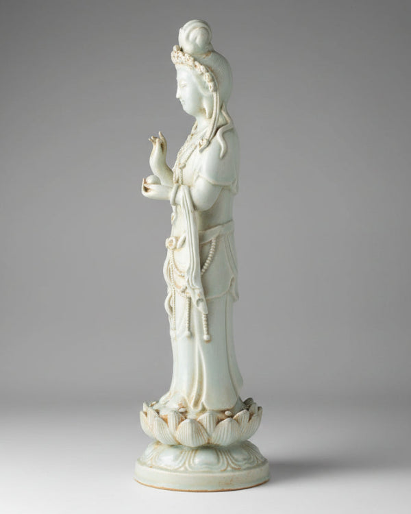 17th Century Chinese Qingbai Glazed Guanyin Figure