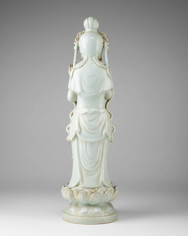 17th Century Chinese Qingbai Glazed Guanyin Figure