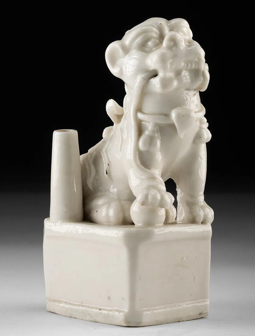Kangxi Period Dehua White Porcelain Lion Incense Holder