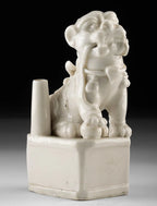 Kangxi Period Dehua White Porcelain Lion Incense Holder